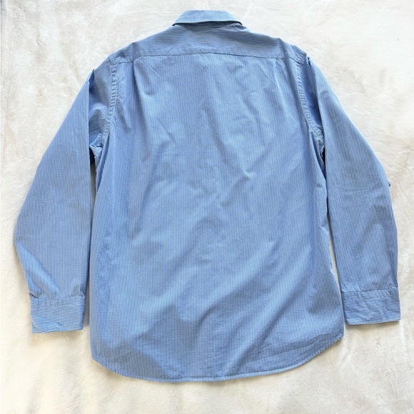 J. Crew Haberdashery Men’s Shirt Large 16-16.5 Blue and White Check 100% Cotton - Picture 2 of 14